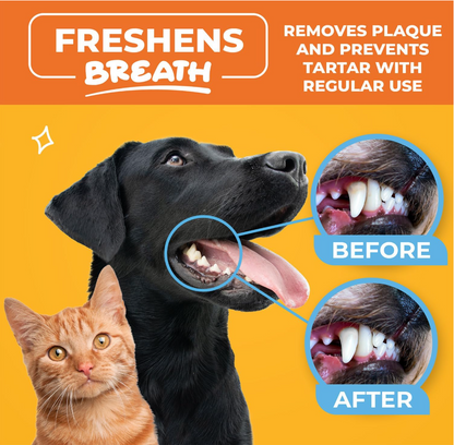 Pet Dental Cleaning Finger Wipes Gentle Daily Oral Care for Fresh Breath & Healthy Teeth