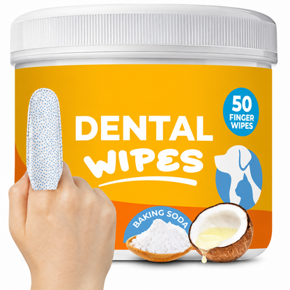Pet Dental Cleaning Finger Wipes Gentle Daily Oral Care for Fresh Breath & Healthy Teeth