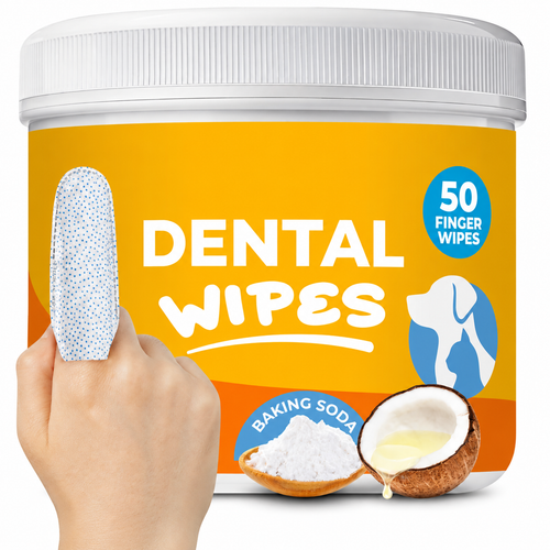 Pet Dental Cleaning Finger Wipes Gentle Daily Oral Care for Fresh Breath & Healthy Teeth